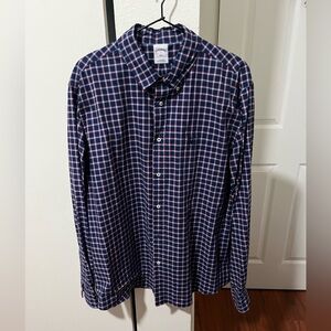 Brooks Brothers Navy and Red Plaid Button-Down Shirt